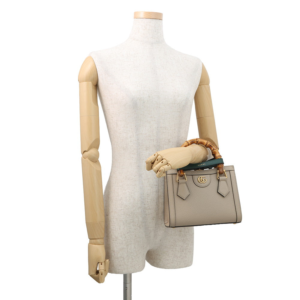 GUCCI Bamboo Diana Mini Tote Bag Beige702732 Leather