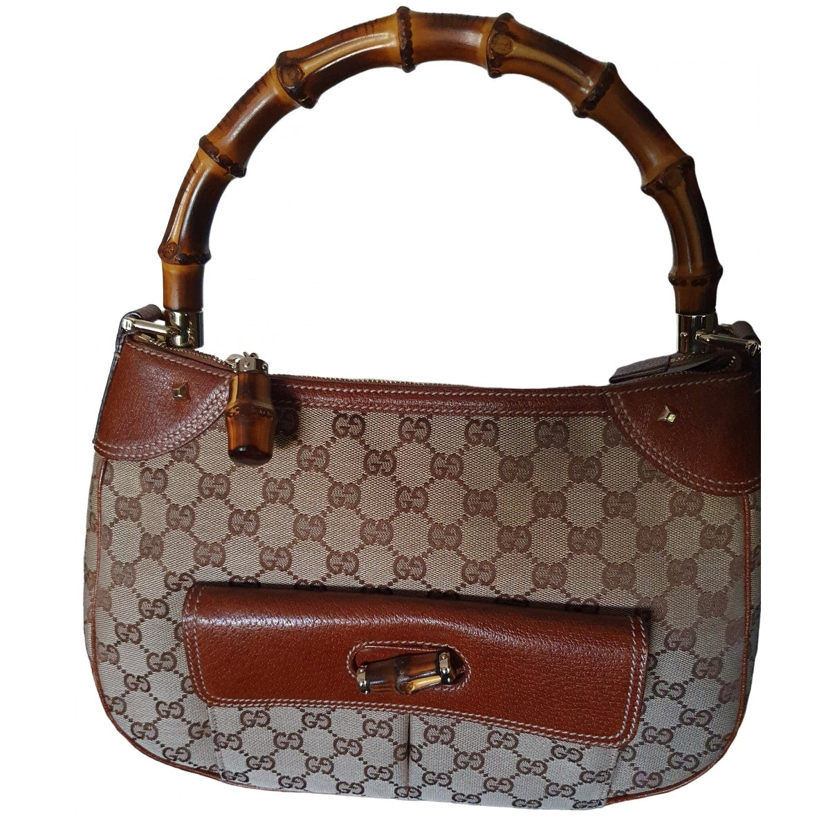 Gucci bamboo multicolour cloth handbag