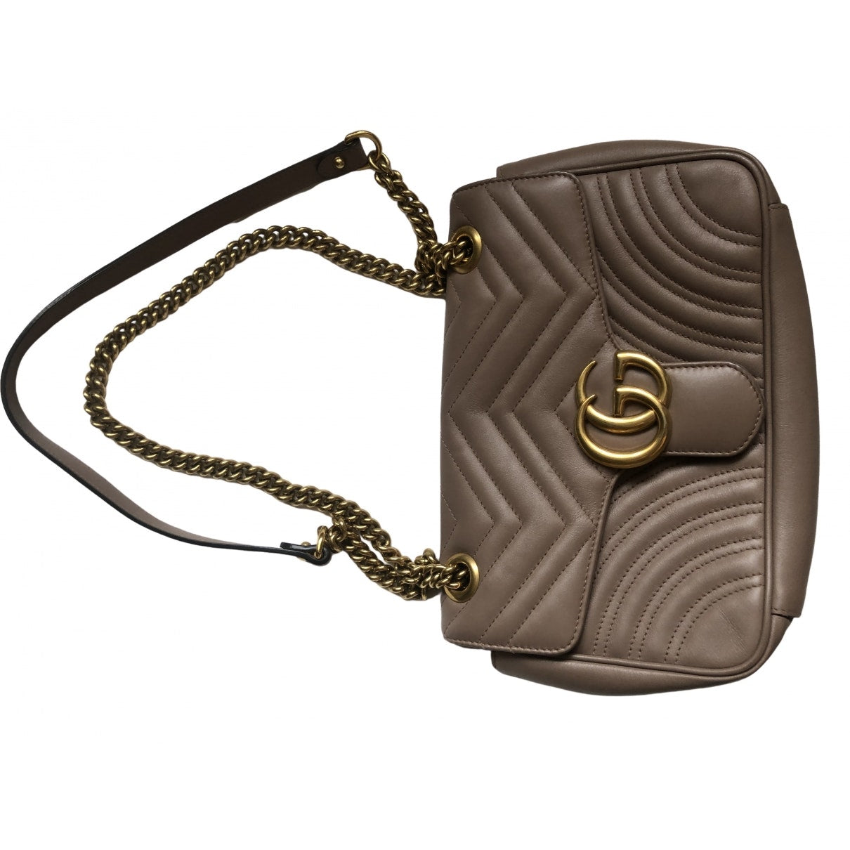 Gucci marmont brown leather handbag