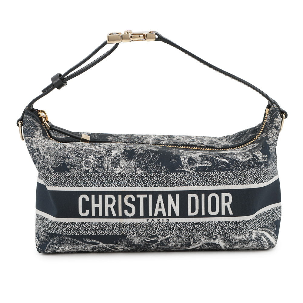 Dior Handbag Nomade Pouch Toile de Jouy Reverse NavyS5554OTEU Leather Calf Leather