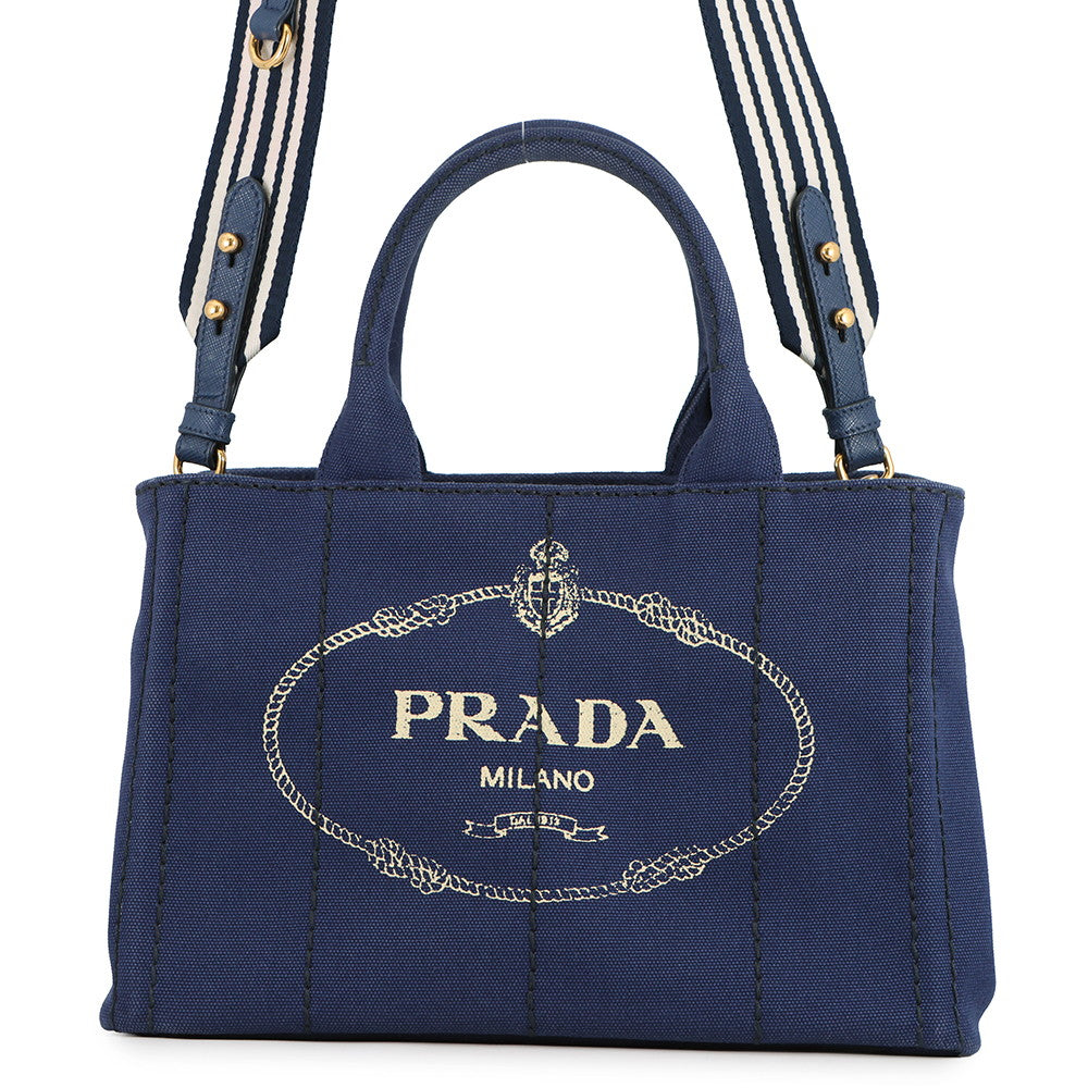 Prada Canapa Blue1BG439 Canvas Handbag