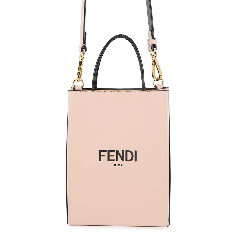 Fendi Shopping bag Pink8BH382 Leather Small Tote Bag