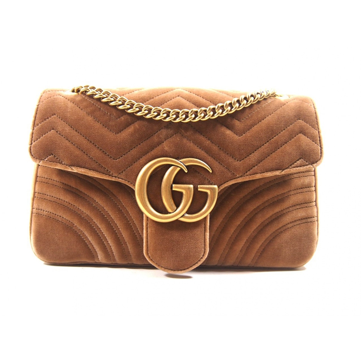Gucci marmont beige velvet handbag