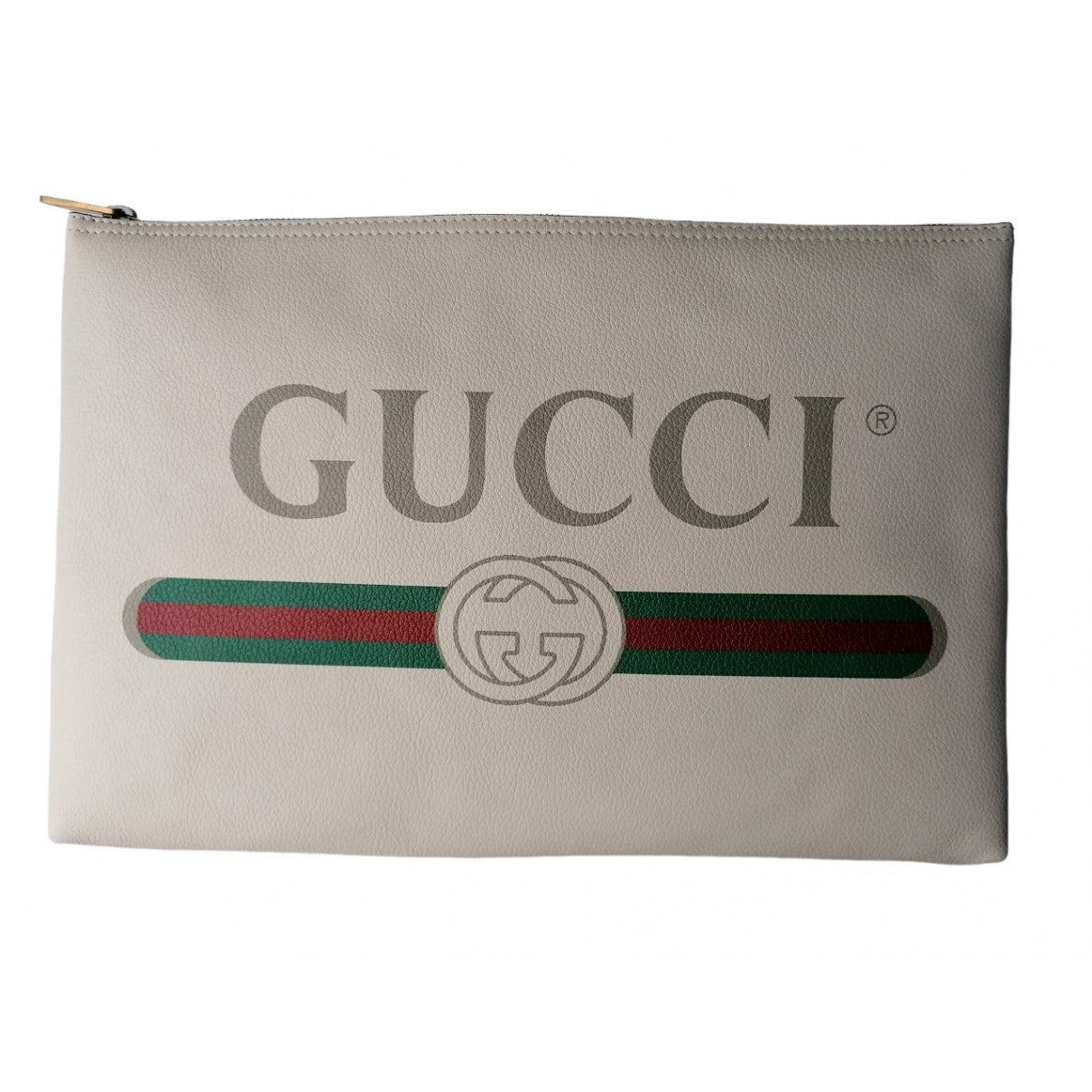 Gucci coco capitán white leather clutch bag