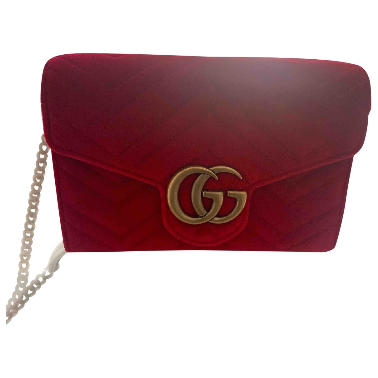 Gucci marmont red velvet handbag