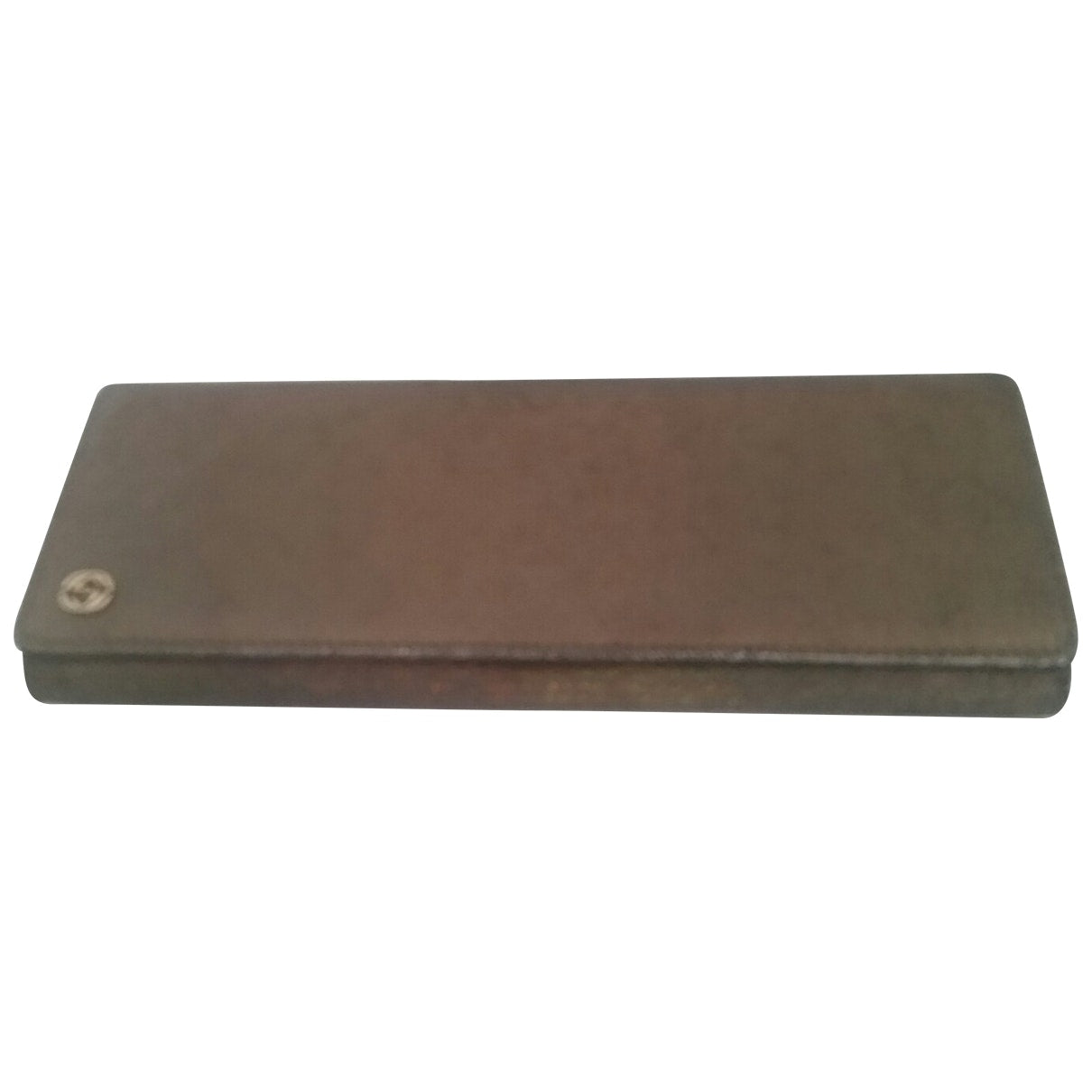 Gucci anthracite leather clutch bag