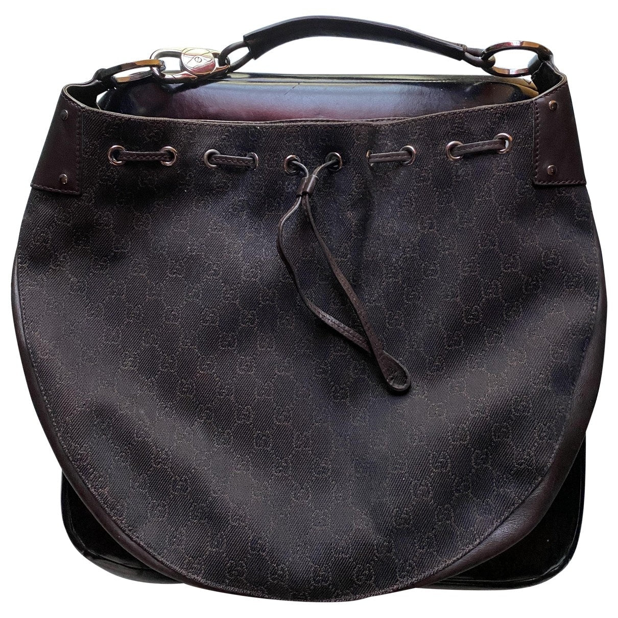 Gucci brown cloth handbag