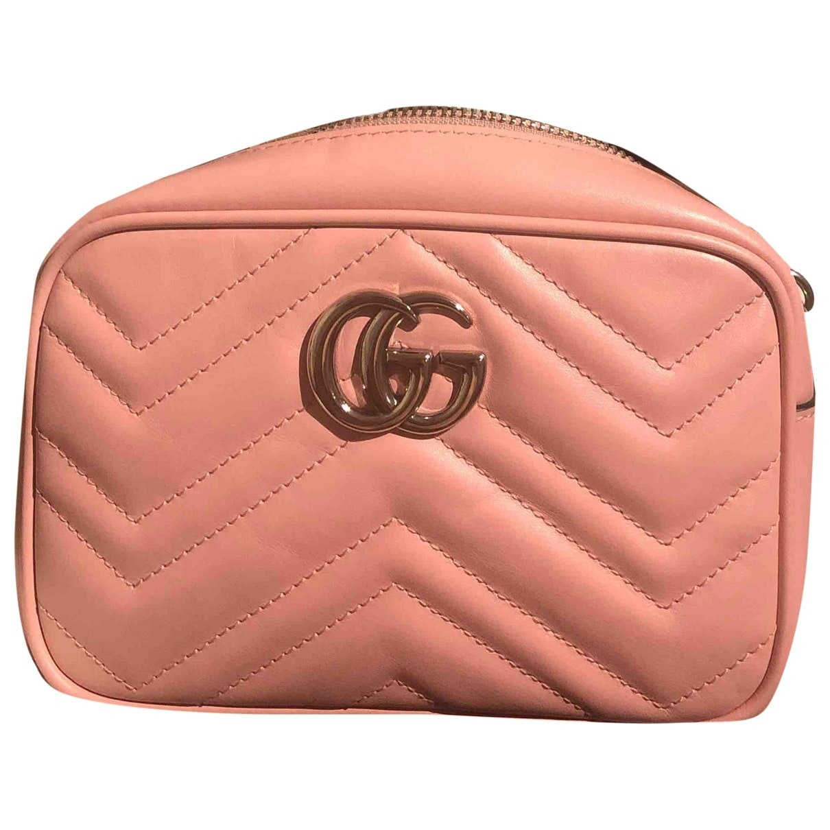 Gucci marmont pink leather handbag
