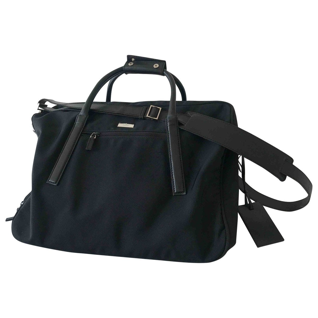 Gucci black cloth travel bag