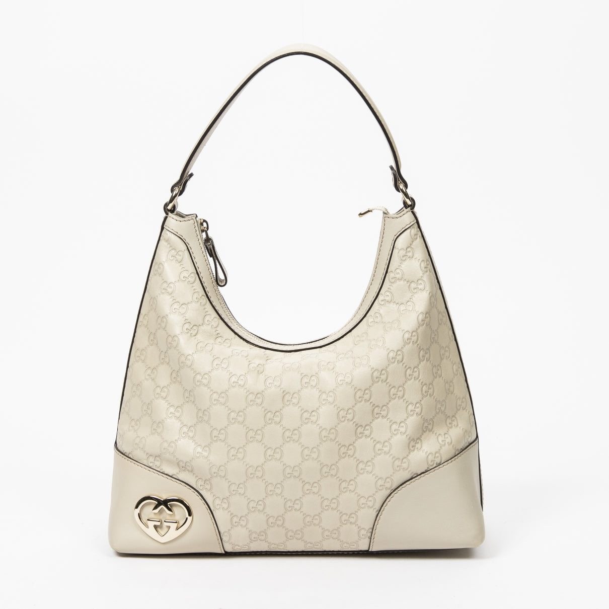 Gucci interlocking beige cotton handbag