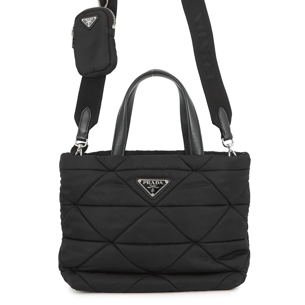 Prada Padded Re- 2-way Tote Bag Black1BG373 Nylon Small