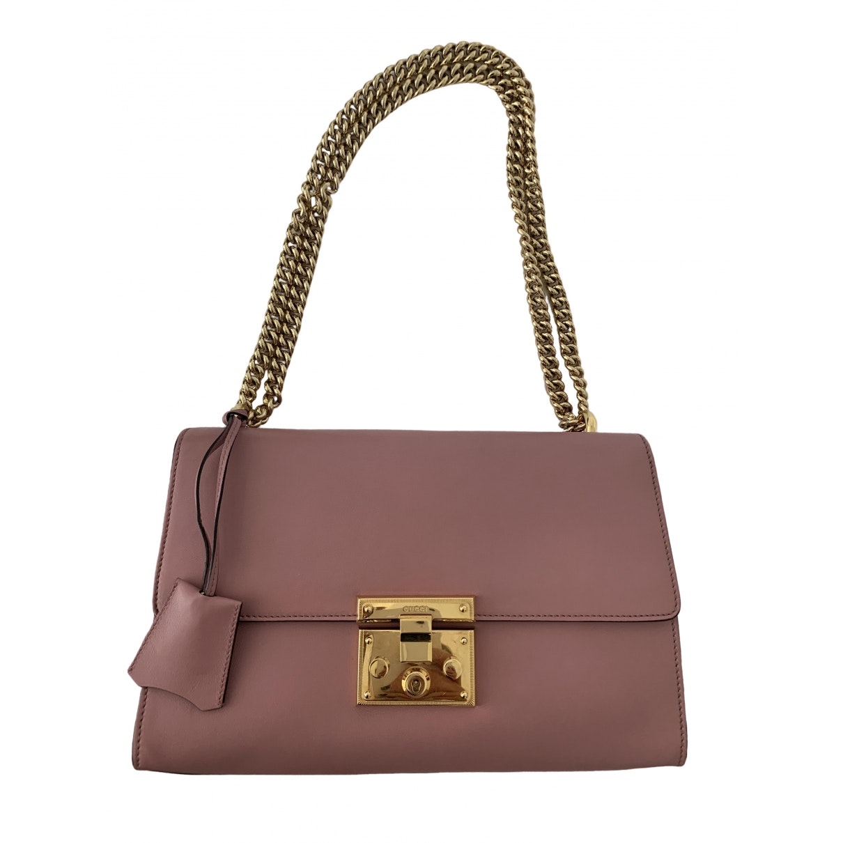 Gucci padlock pink leather handbag