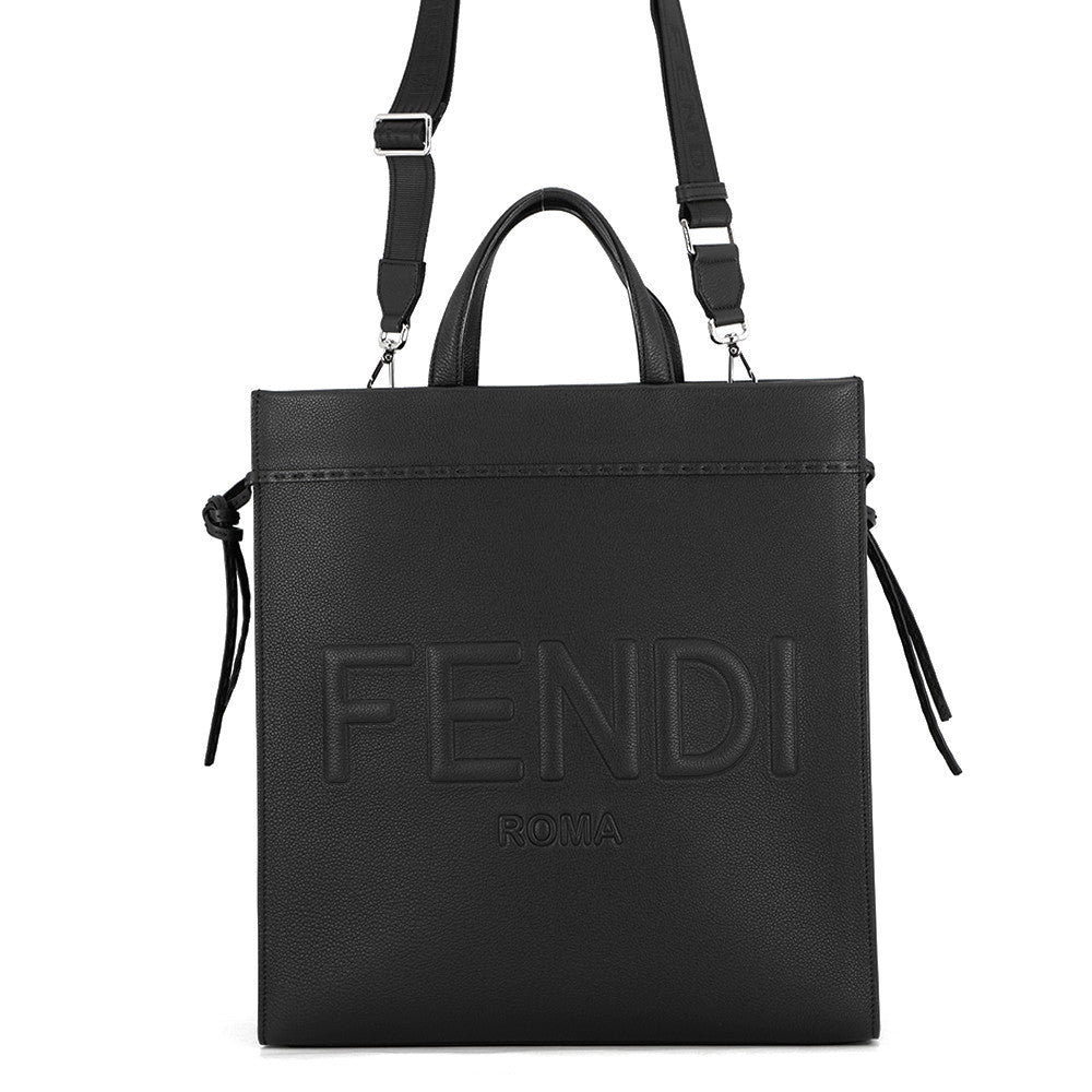 Fendi Tote Bag go to shopper Black7VA583 Leather Medium