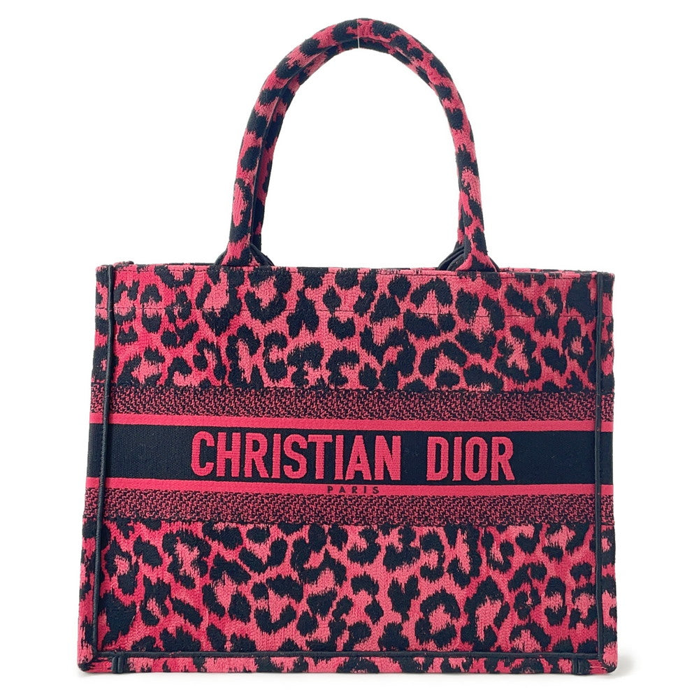 Dior Tote Bag Book Tote Leopard BlackM1296ZRHM Canvas Pink
