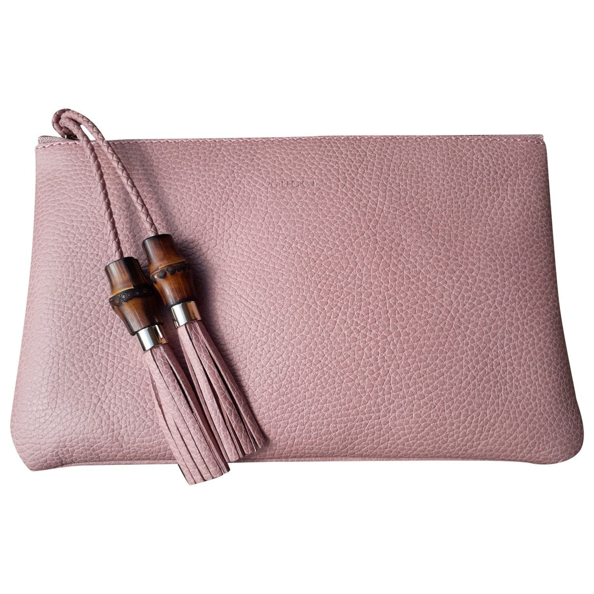 Gucci pink leather clutch bag