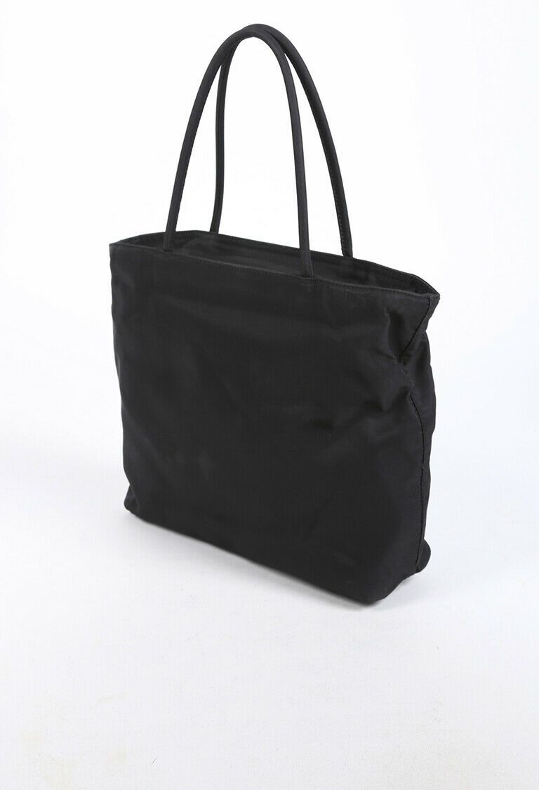 Prada Bag Tote Nylon Black Logo Tote Bag