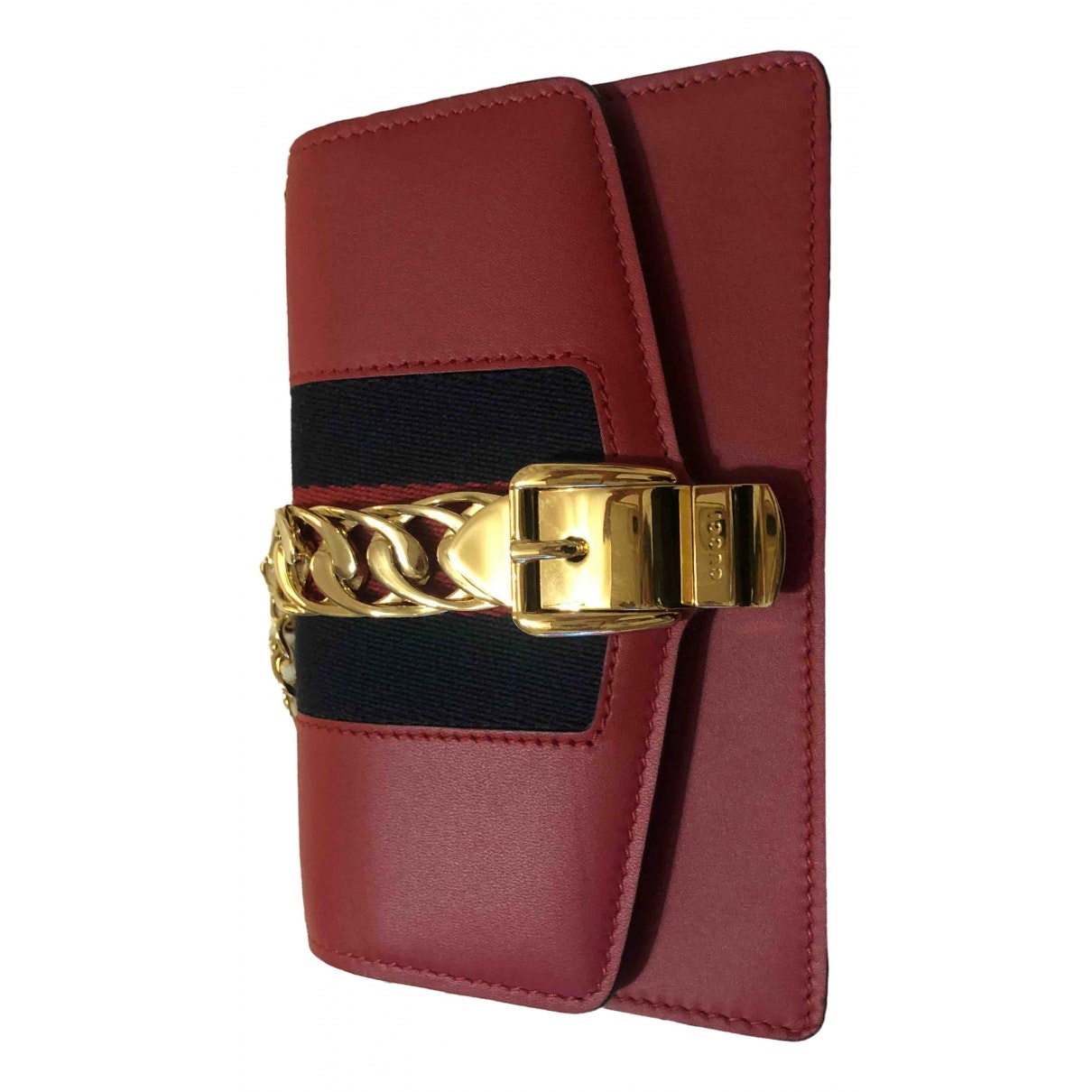 Gucci sylvie red leather handbag