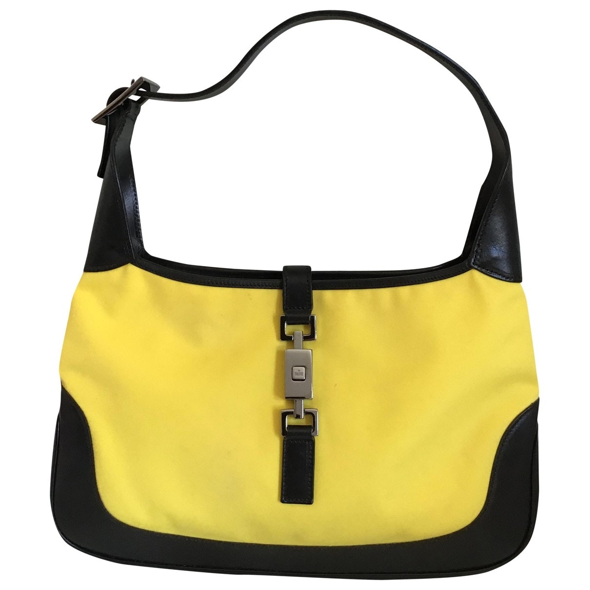 Gucci jackie yellow cloth handbag