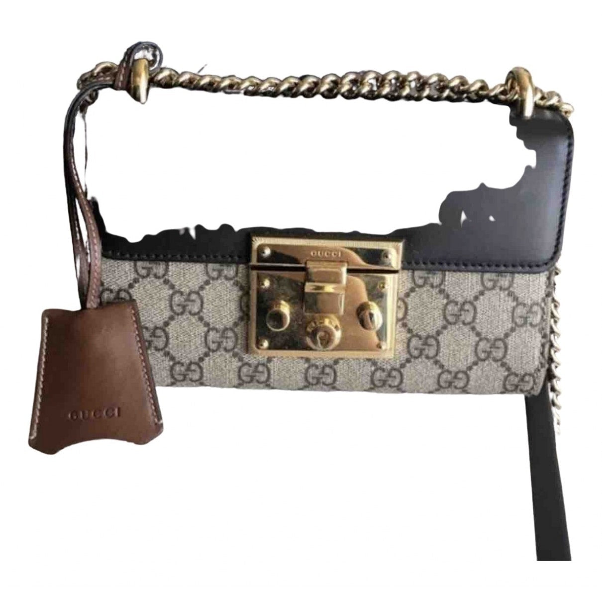 Gucci padlock beige cloth handbag