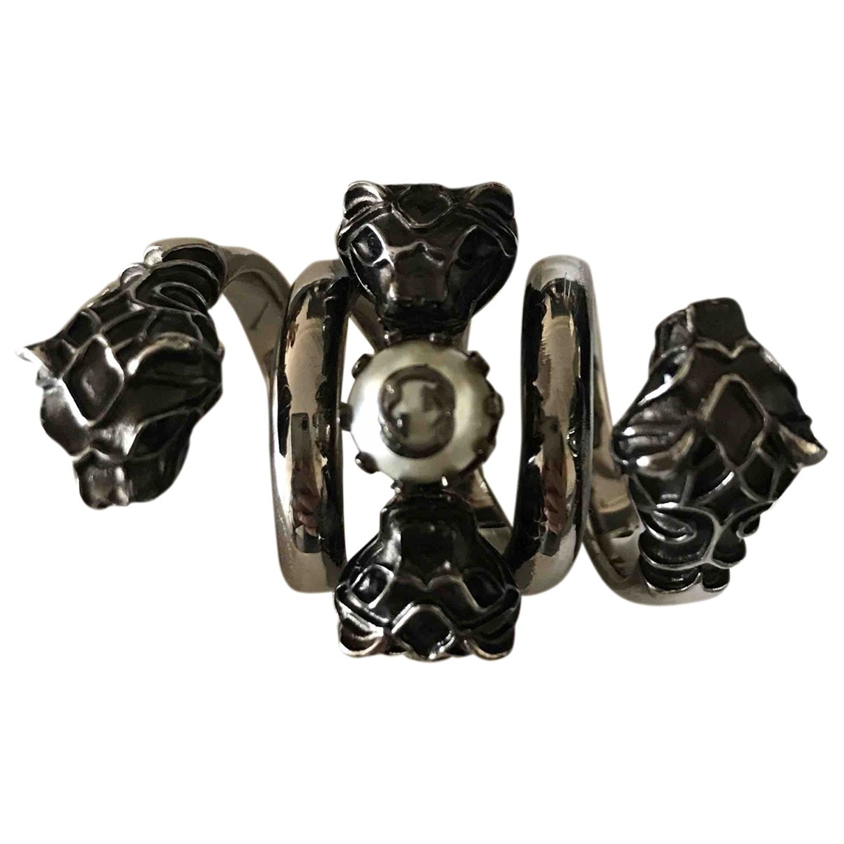 Gucci anthracite metal rings