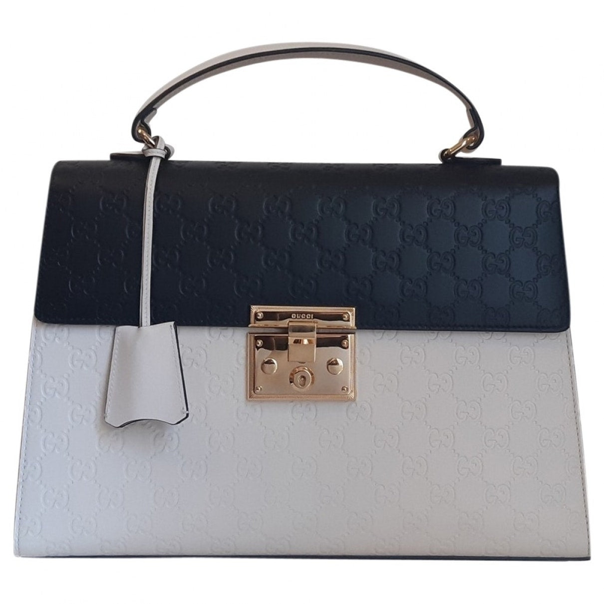 Gucci padlock black leather handbag