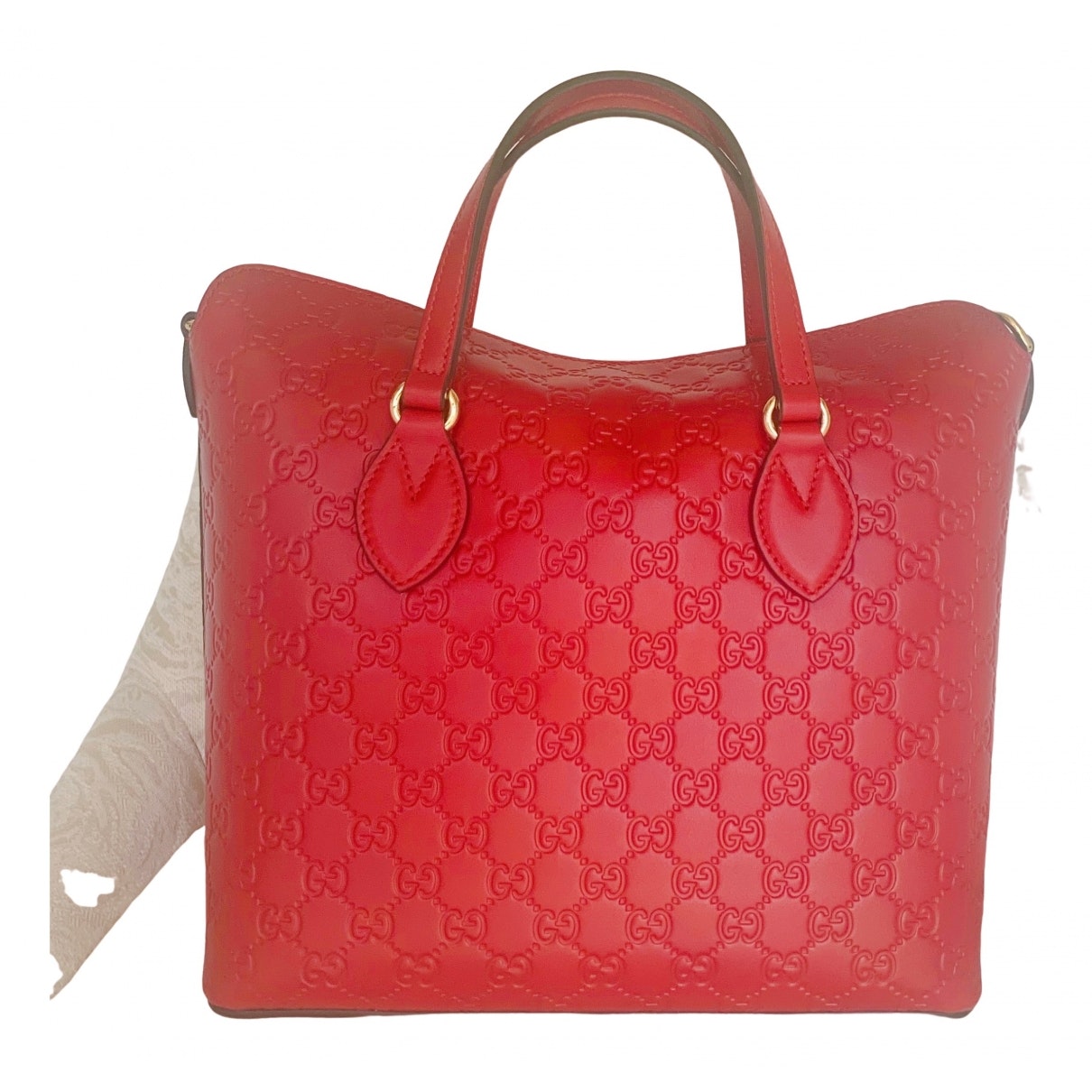 Gucci red leather handbag