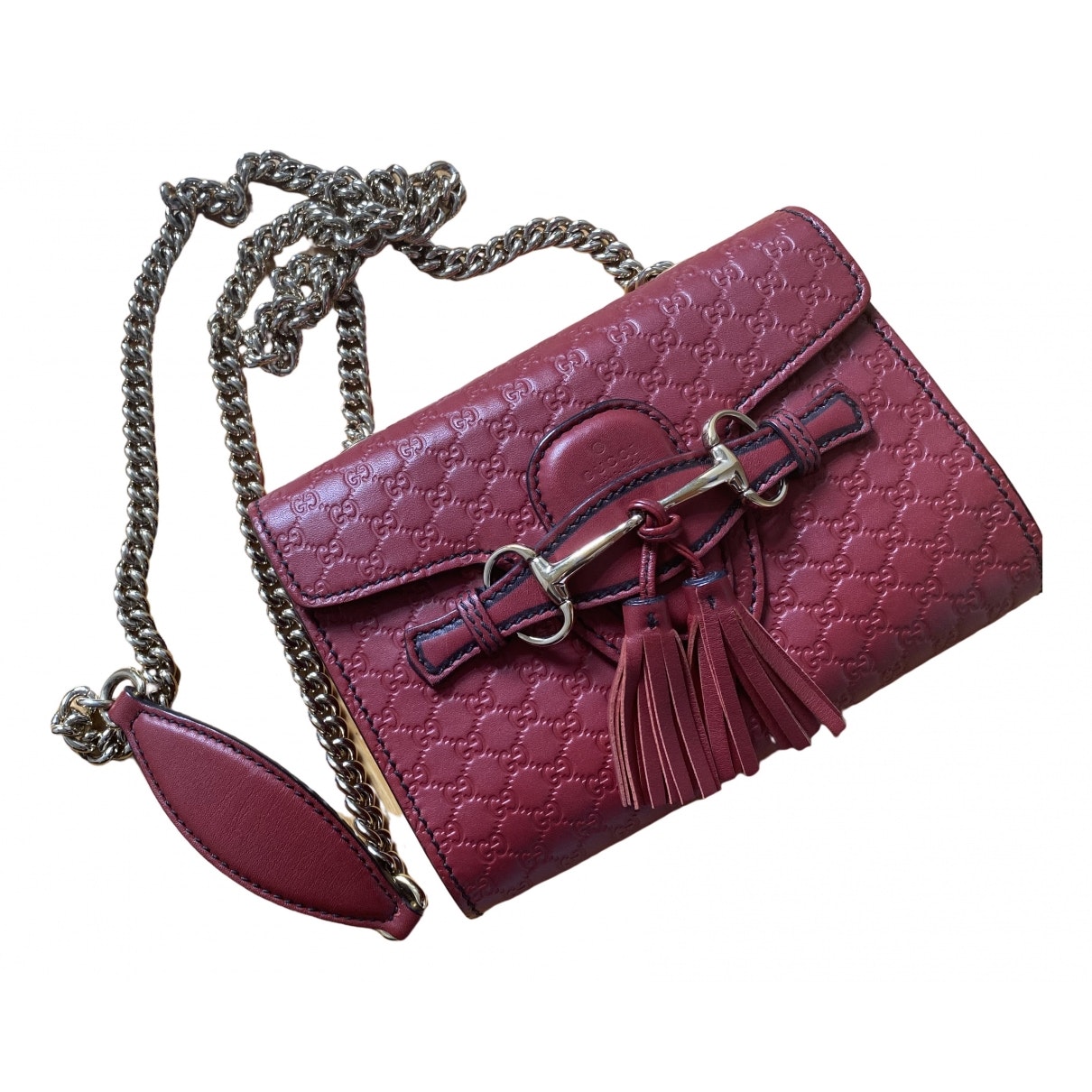 Gucci emily red leather handbag