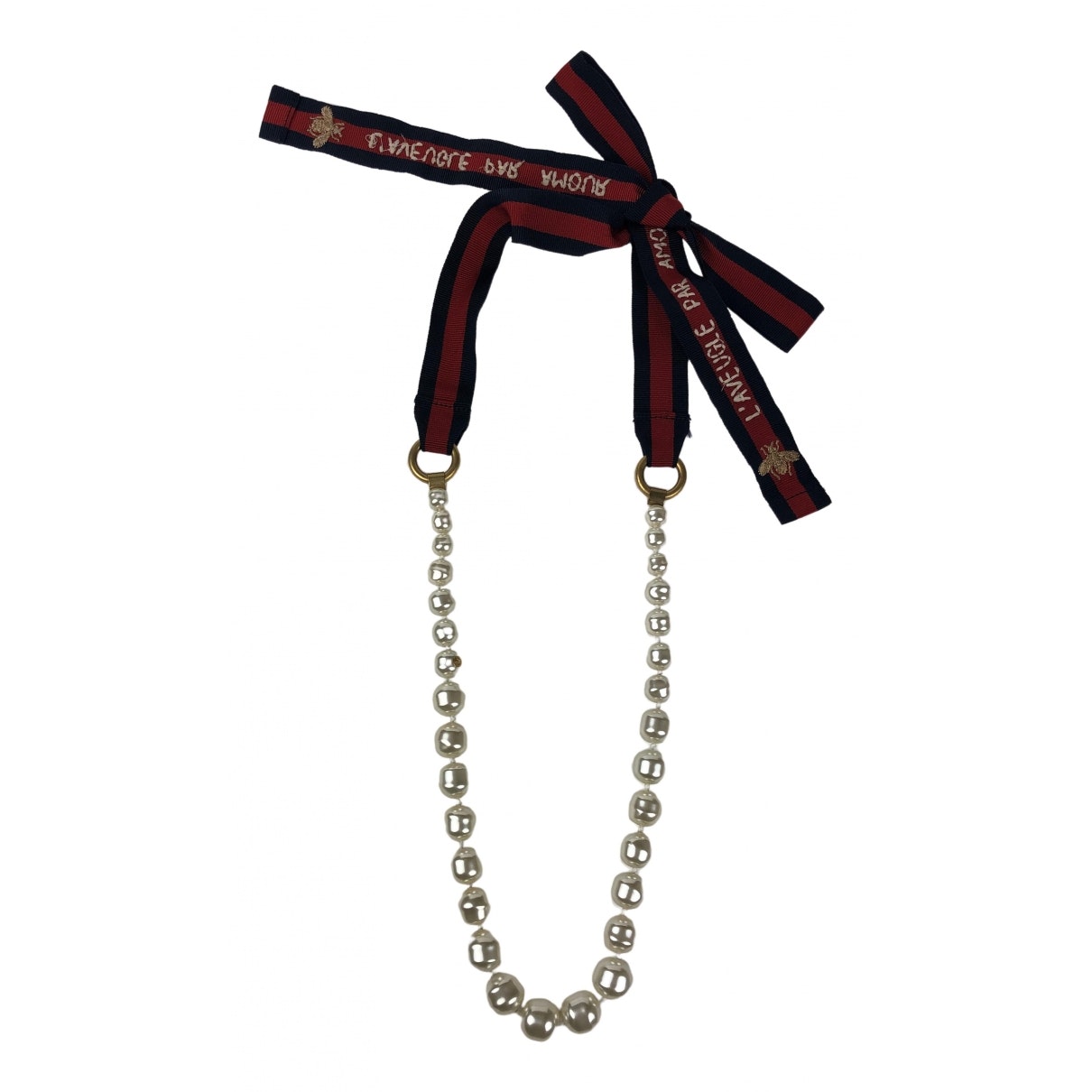 Gucci white pearls necklaces