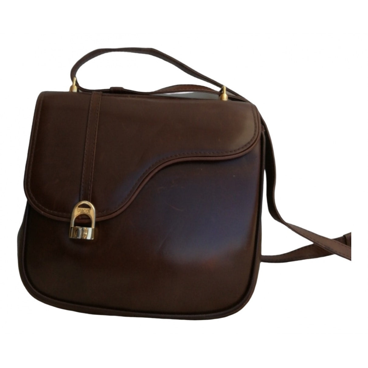 Gucci 1973 brown leather clutch bag