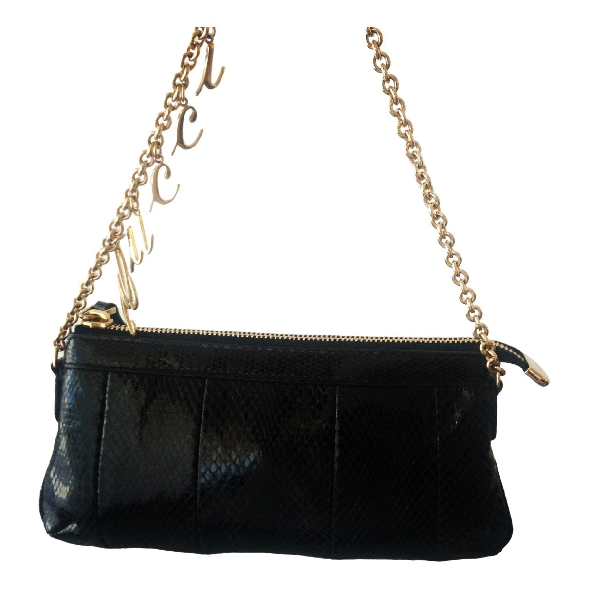 Gucci black leather clutch bag