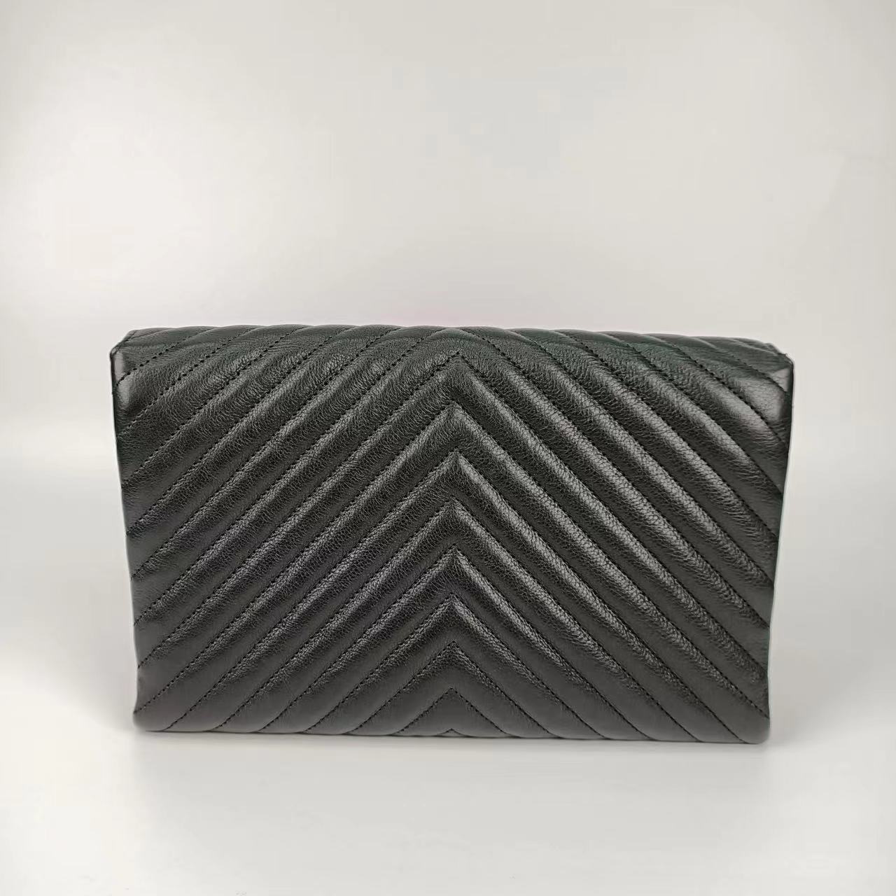 Chanel Chevron Rock Corner Studded Edge Clutch Bag
