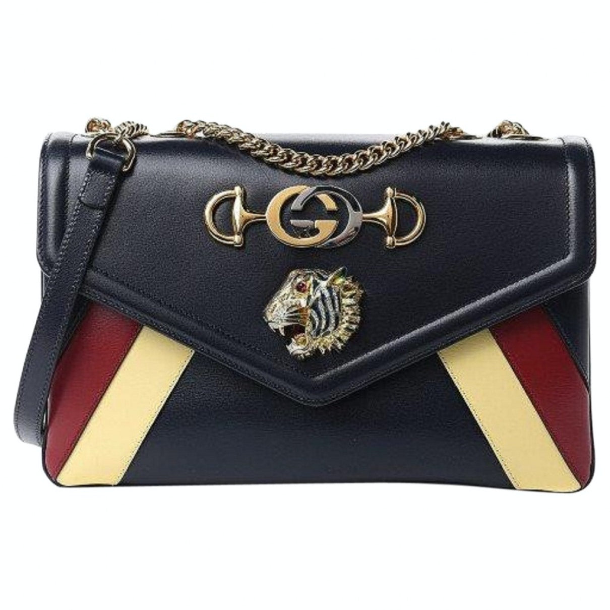 Gucci rajah black leather handbag