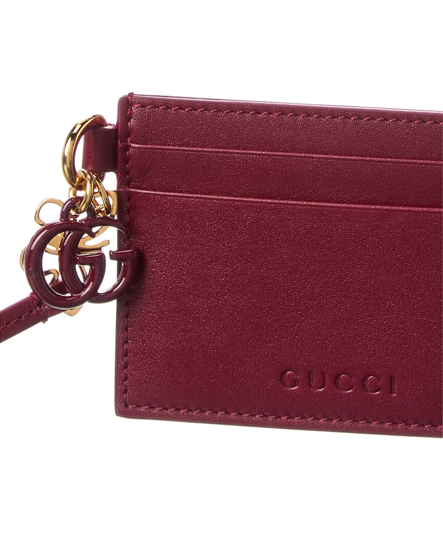 Gucci Double G Butterfly Charm Leather Card Case