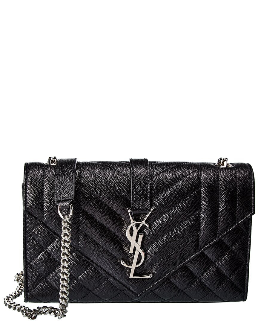 YSL Saint Laurent Envelope Crossbody Leather Black Small Crossbody Bag