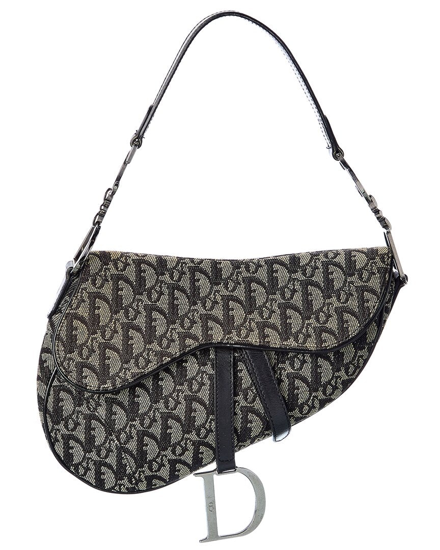 Dior Handbag Oblique Saddle Bag 2 Canvas Black