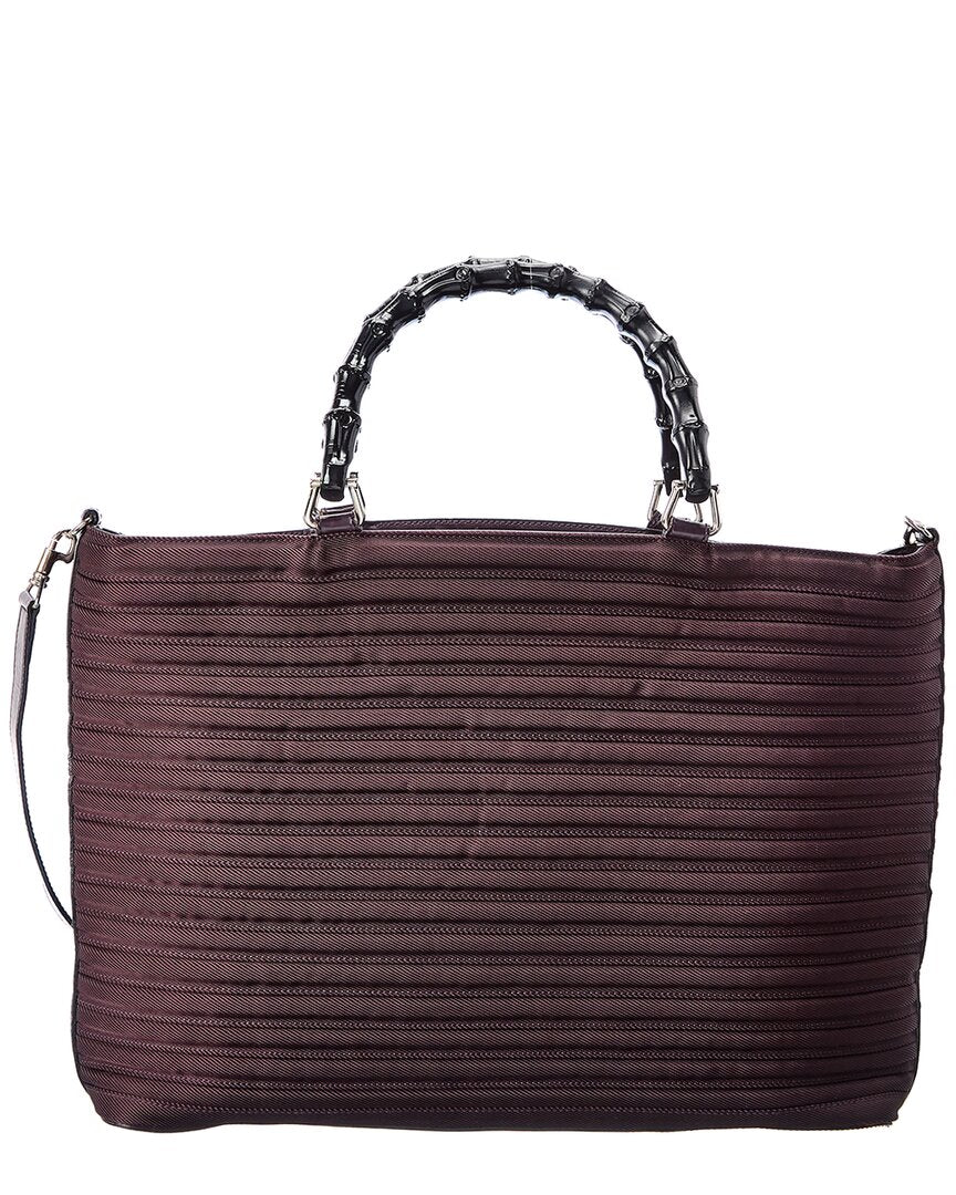 Gucci Black Leather Bamboo Tote