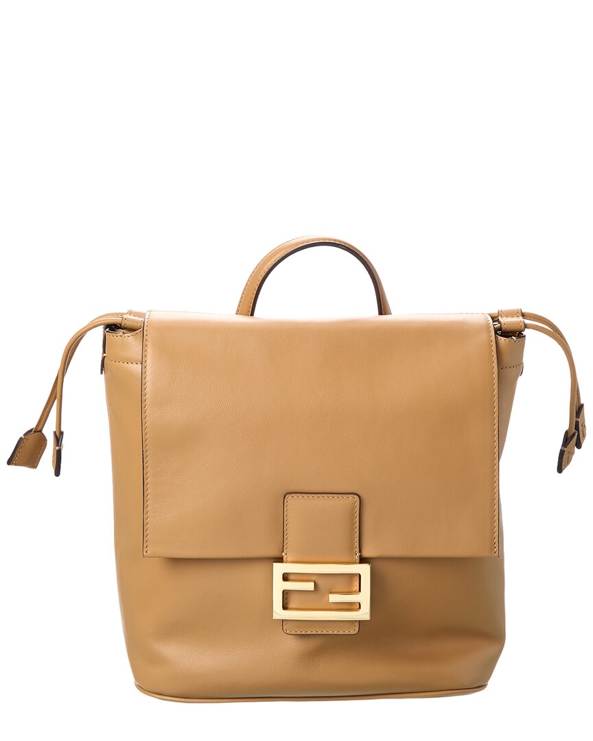 Fendi Handbag Backpack Leather Beige