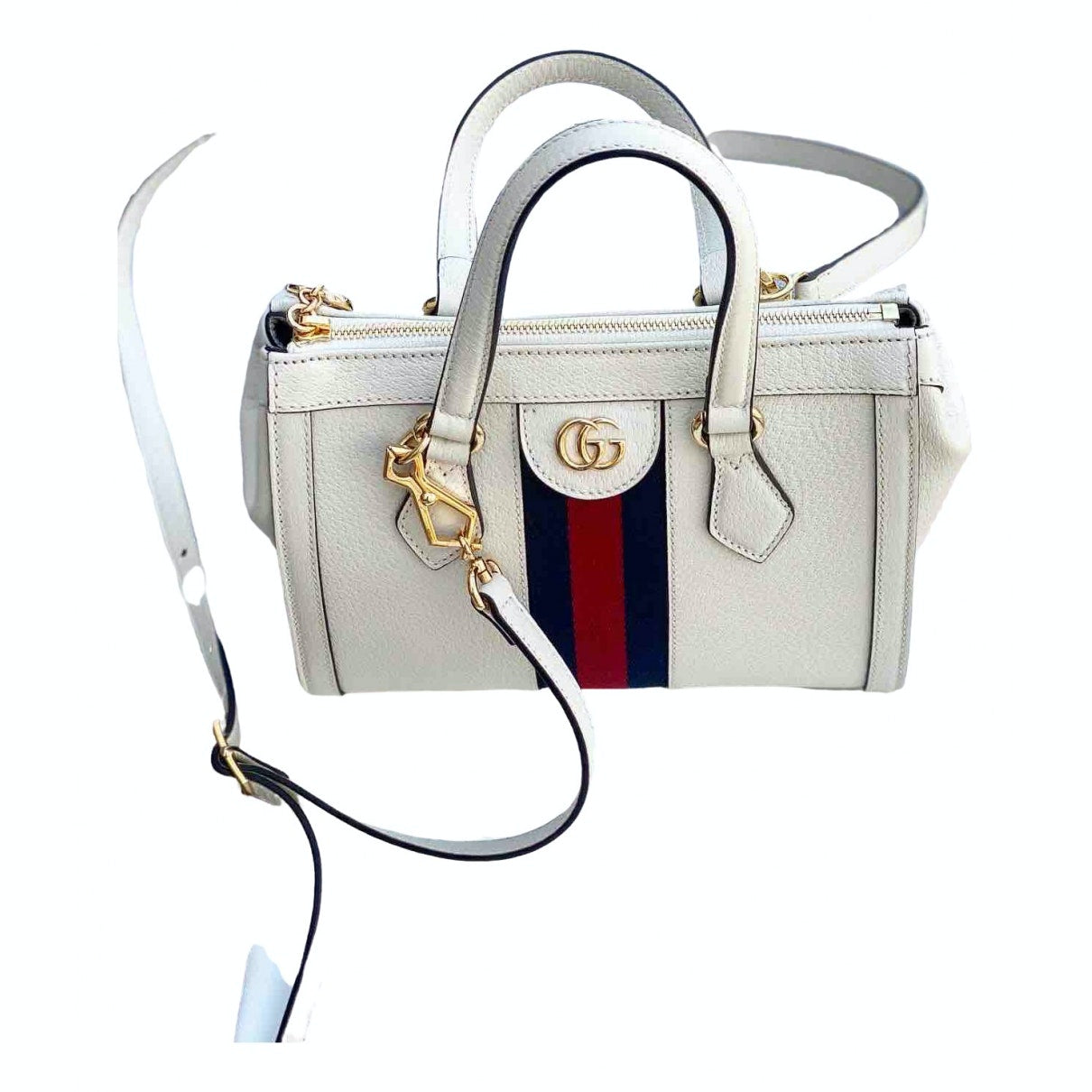 Gucci ophidia white leather handbag