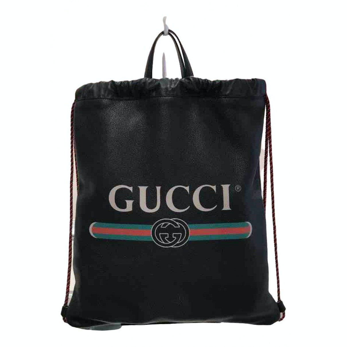 Gucci black leather backpacks