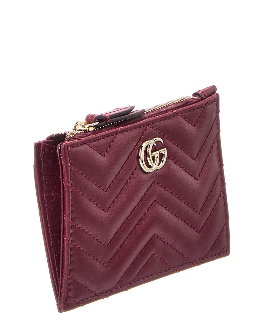 Gucci Gg Marmont Zip Leather Key Pouch