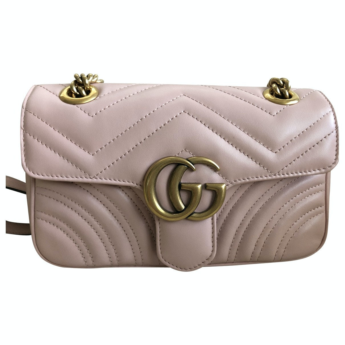 Gucci marmont pink leather handbag