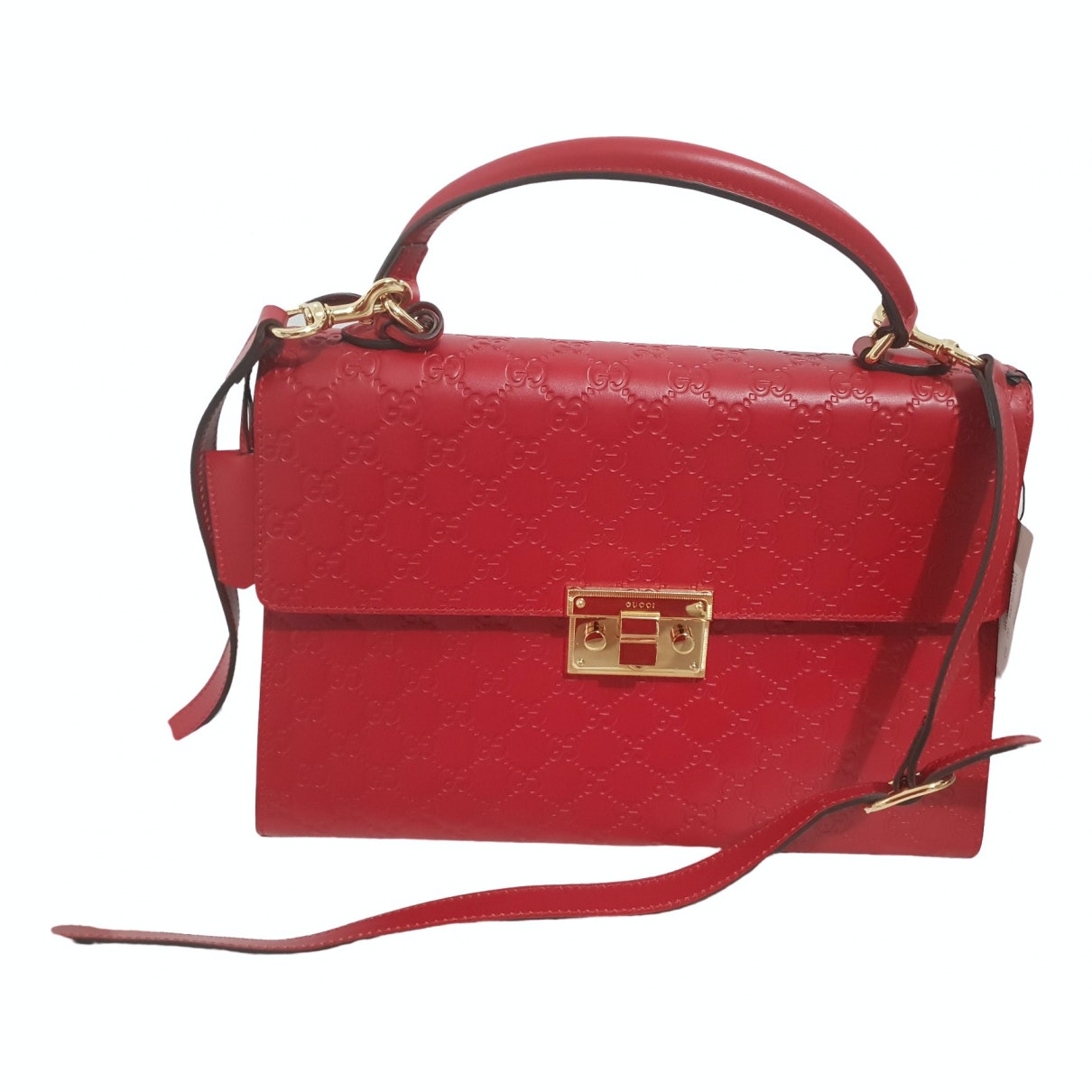 Gucci padlock red leather handbag