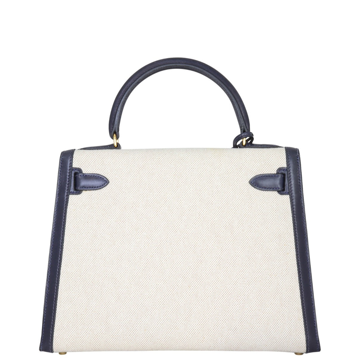 Hermes Kelly Sellier Toile And Box Crossbody Bag