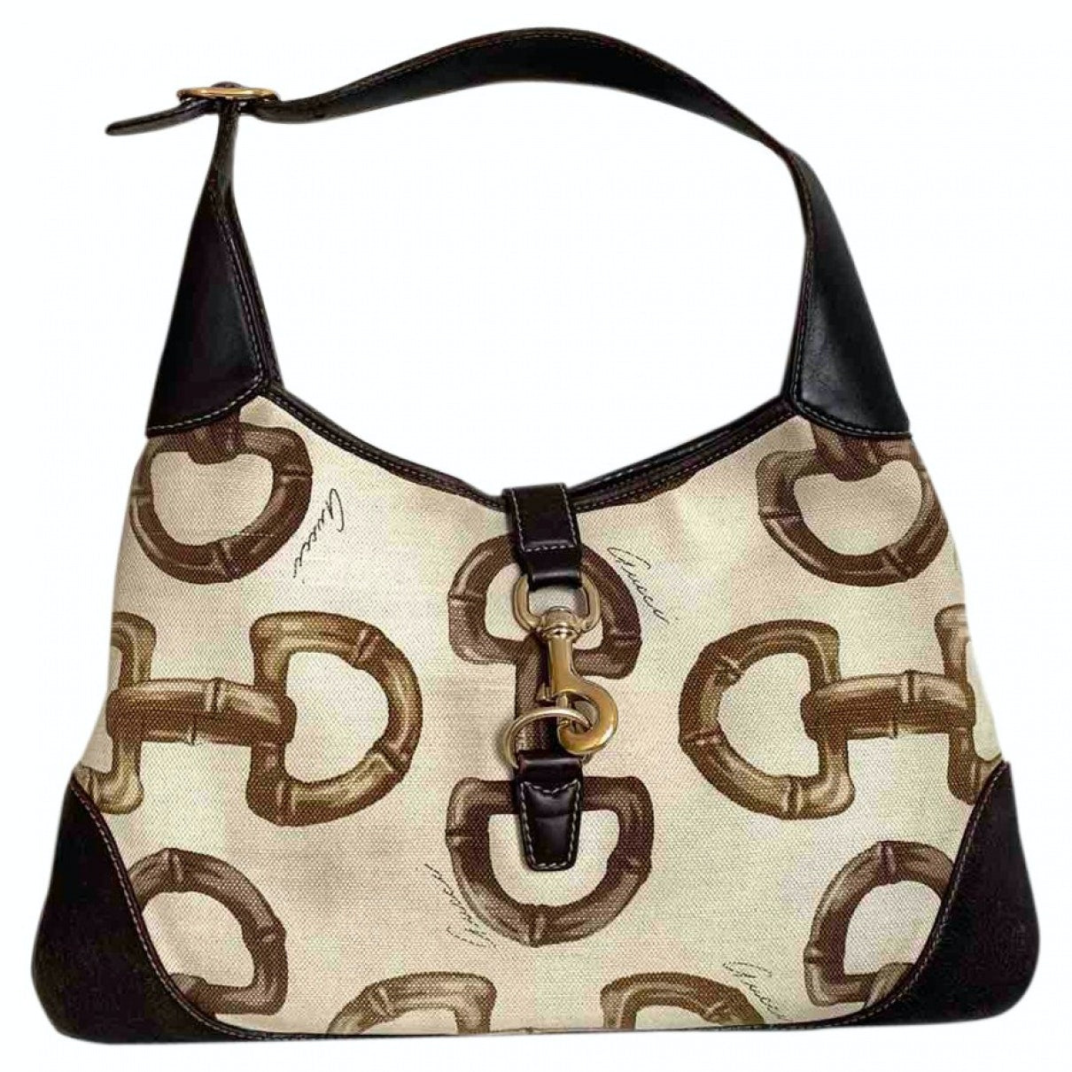 Gucci jackie beige cloth handbag