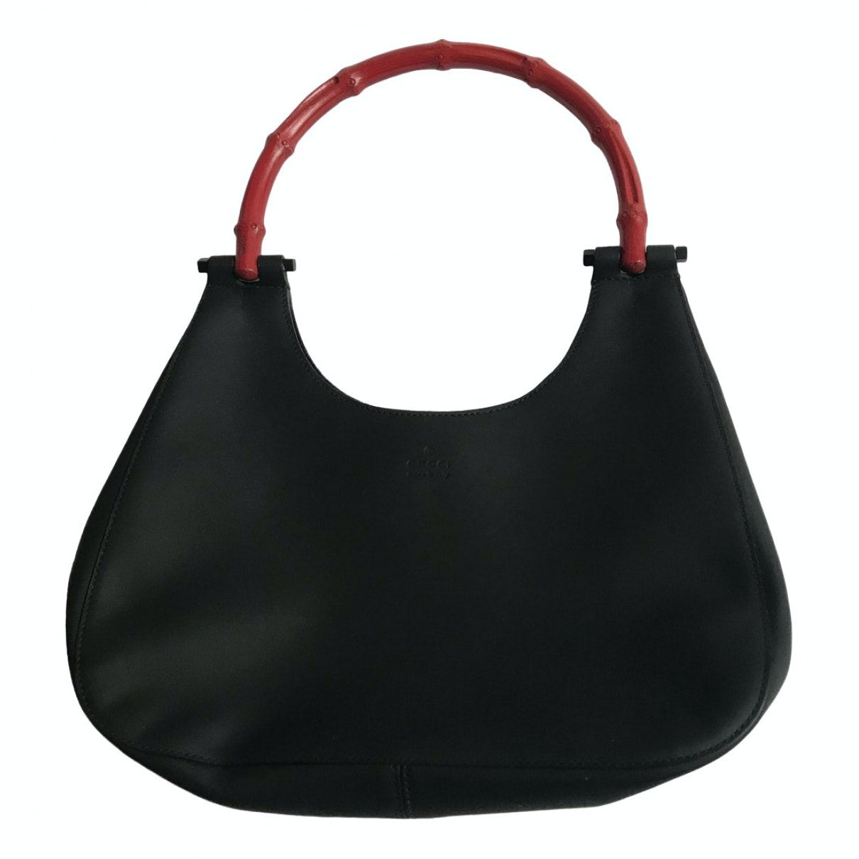 Gucci bamboo black leather handbag
