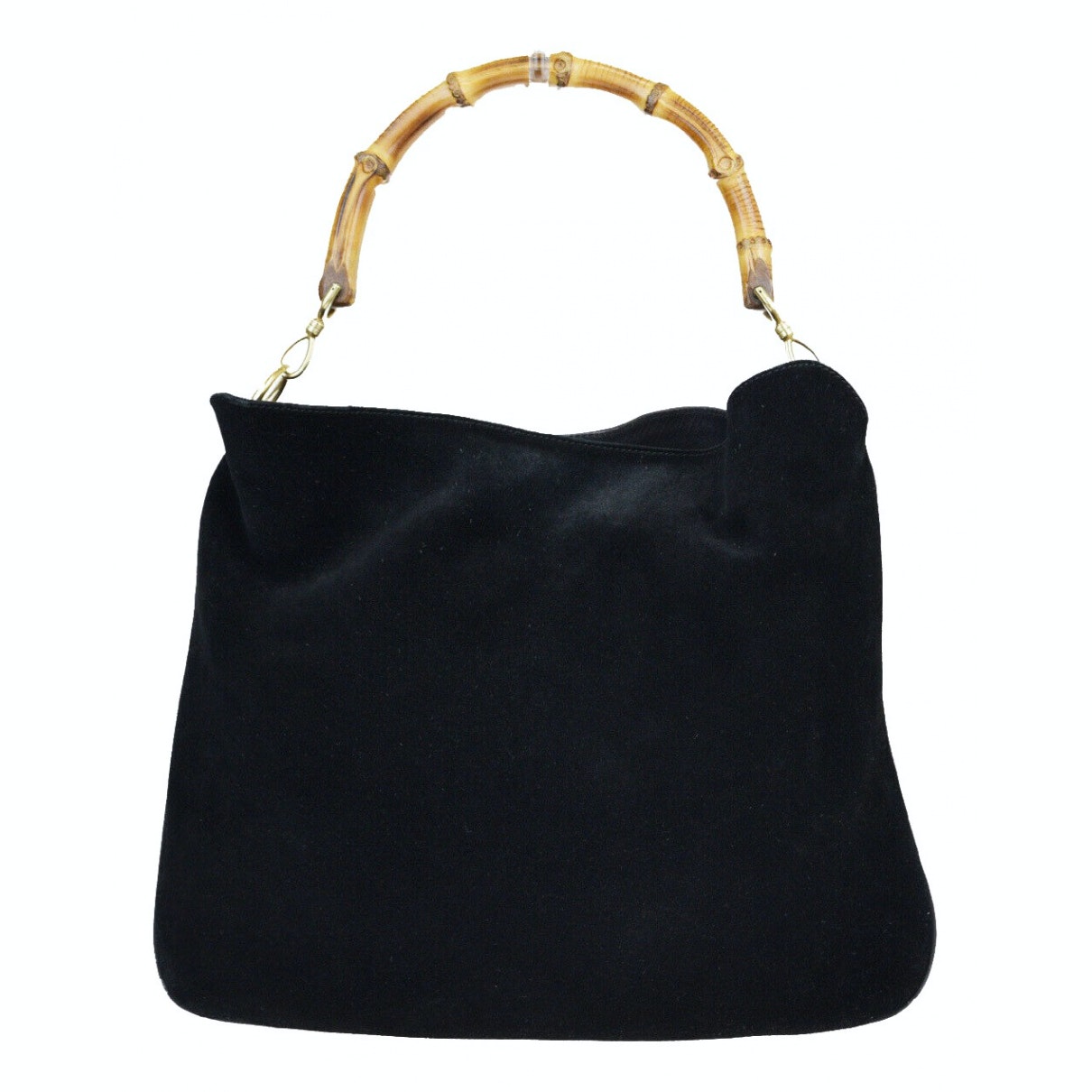 Gucci bamboo black leather handbag