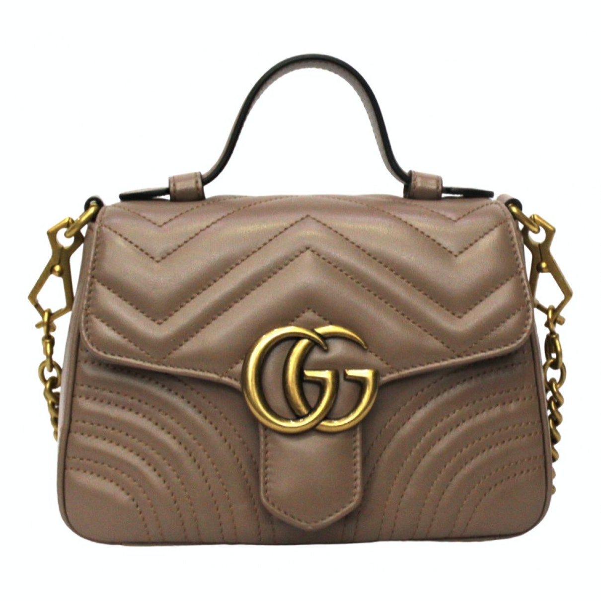 Gucci marmont brown leather handbag