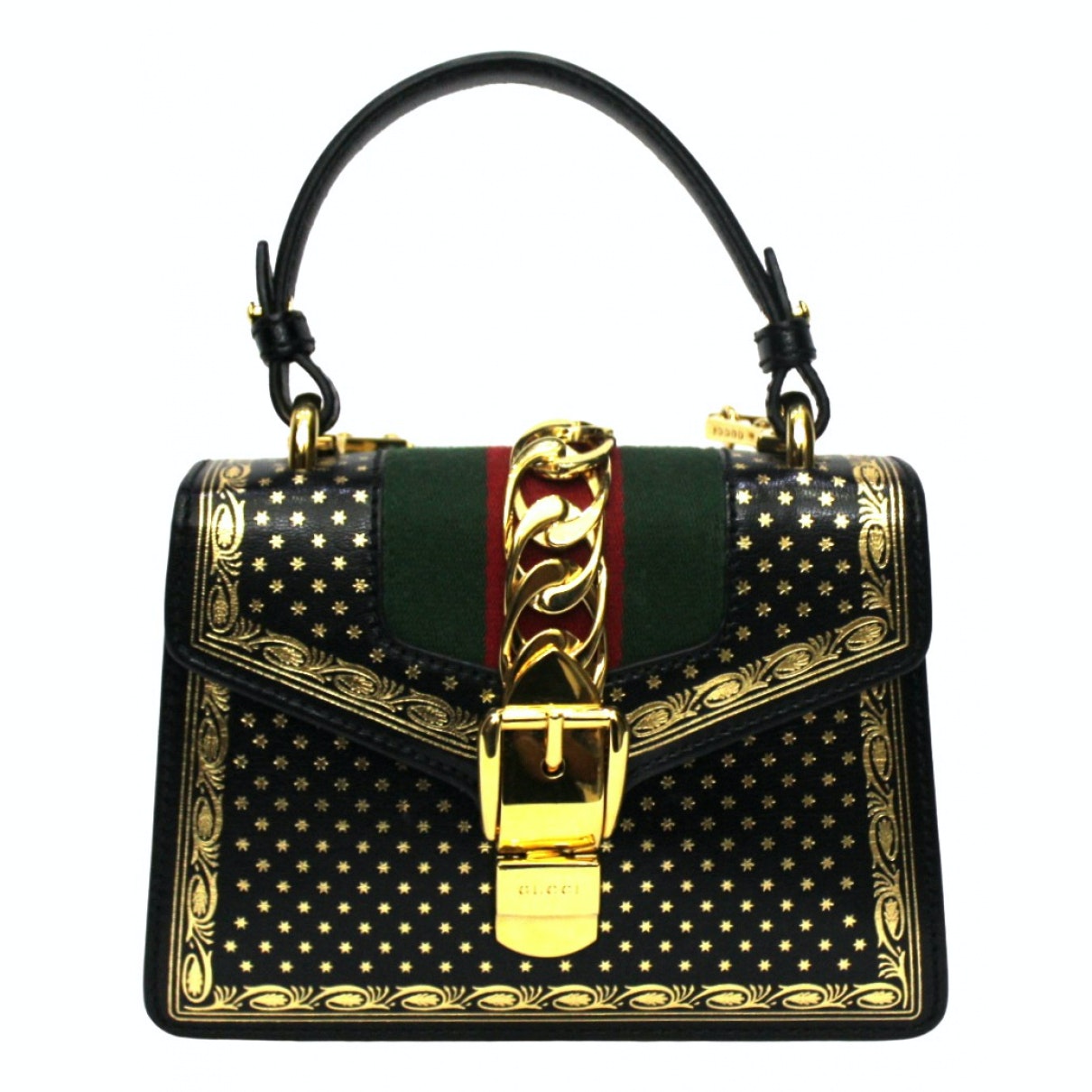 Gucci sylvie black leather handbag
