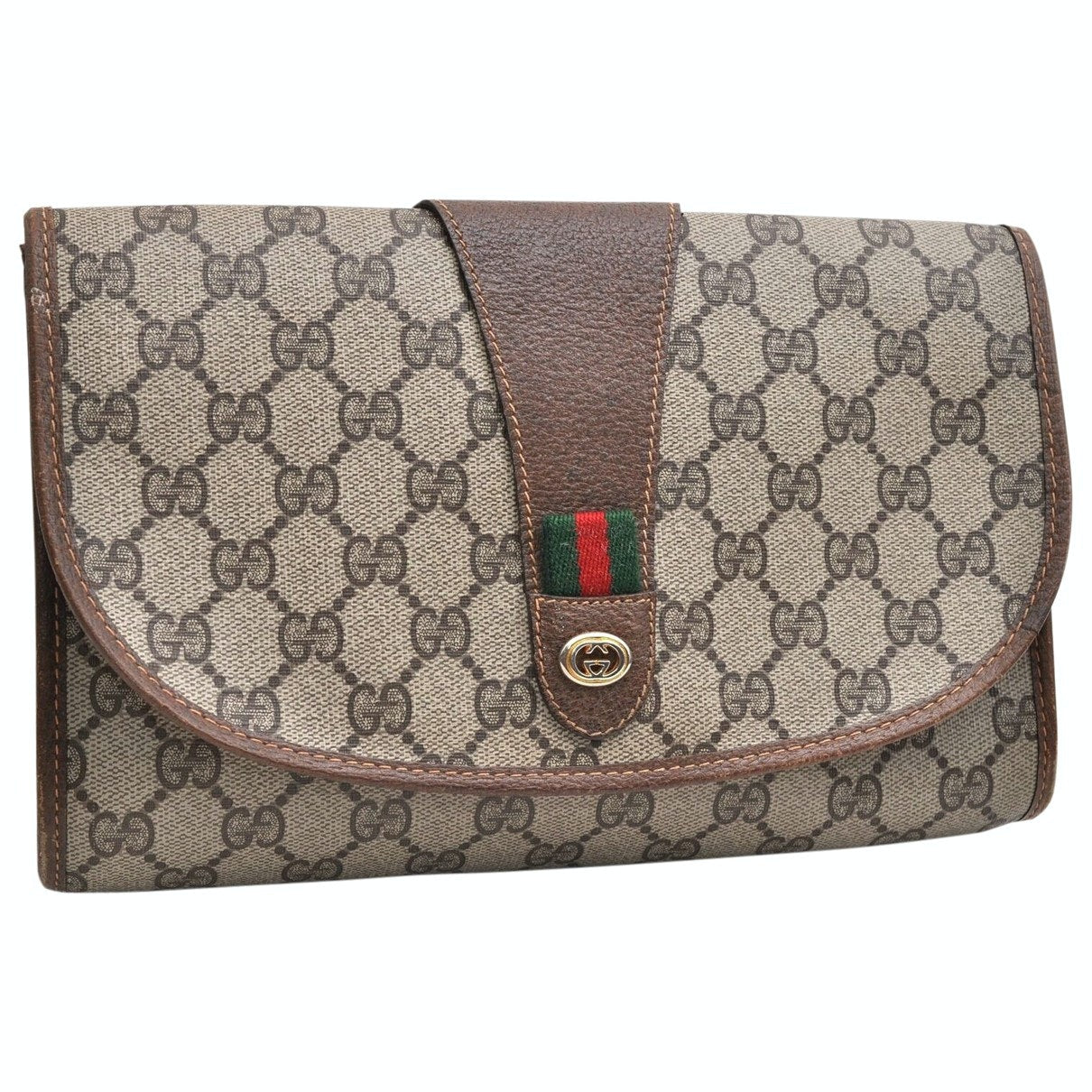Gucci brown plastic clutch bag
