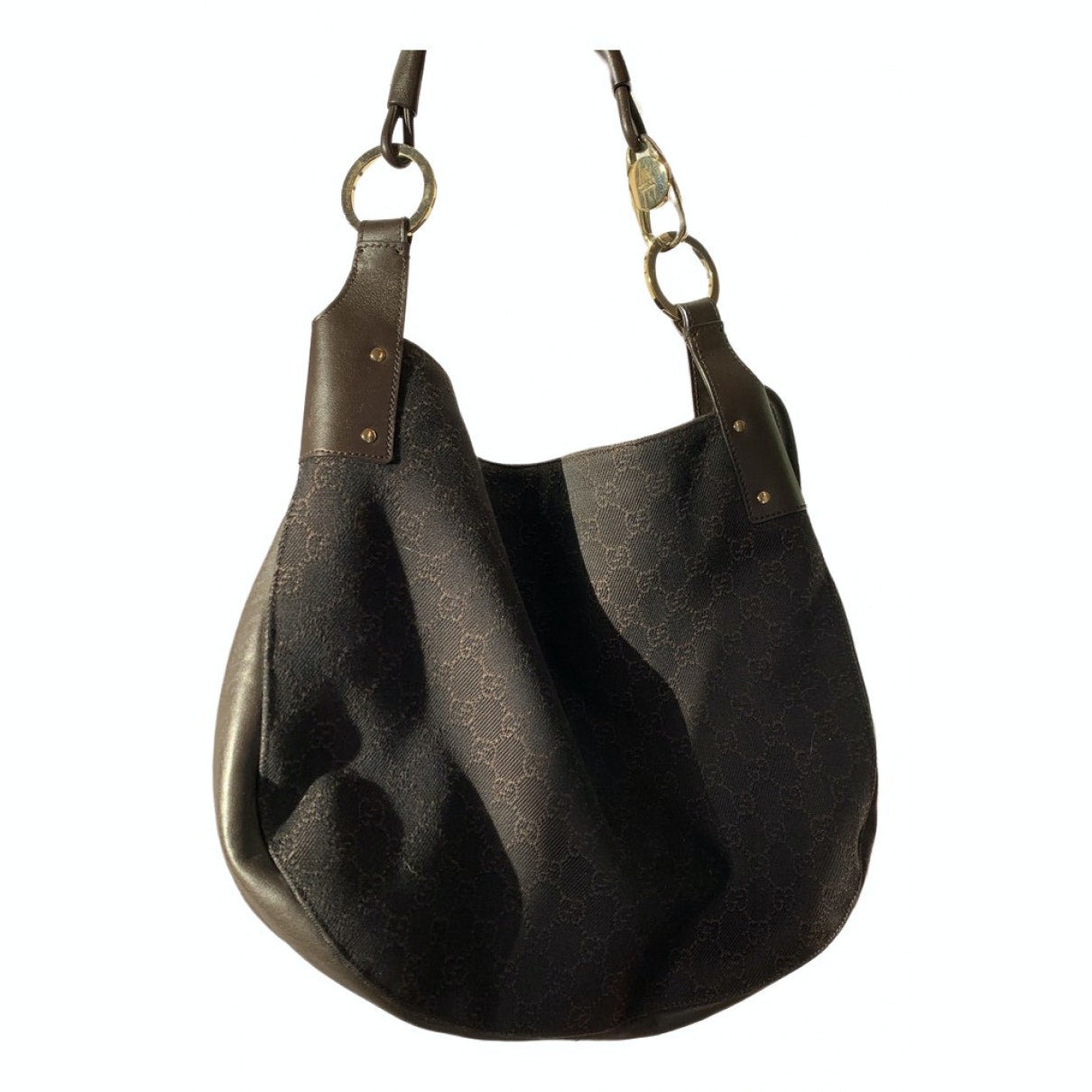 Gucci brown cloth handbag